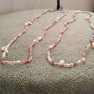 Seashell pair necklaces his and hers 30 inch